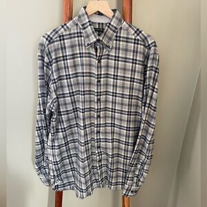 Hammer Made Men's Navy & Gray Plaid Button-Down Shirt, XL
